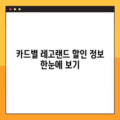 레고랜드 할인 꿀팁| 국민카드, 신용카드, 체크카드 혜택 총정리 | 카드별 할인 정보 & 최대 할인 팁