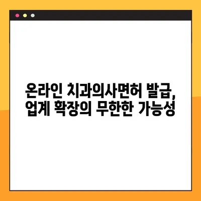 온라인 치과의사면허 발급의 힘| 업계 확장 잠재력 분석 및 전략 가이드 | 온라인 진료, 원격 의료, 디지털 헬스케어