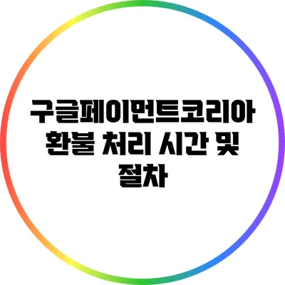 구글페이먼트코리아 환불 처리 시간 및 절차