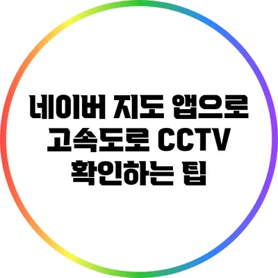 네이버 지도 앱으로 고속도로 CCTV 확인하는 팁