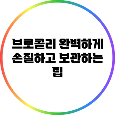 브로콜리 완벽하게 손질하고 보관하는 팁