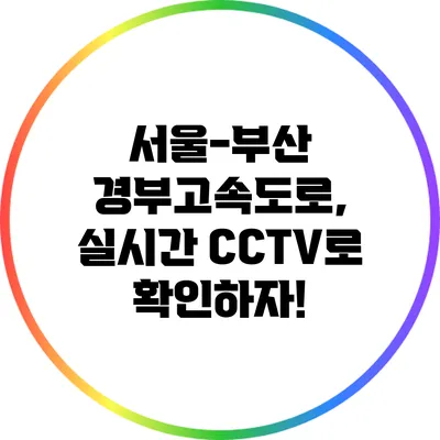 서울-부산 경부고속도로, 실시간 CCTV로 확인하자!