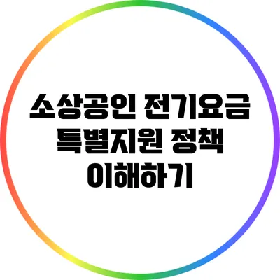 소상공인 전기요금 특별지원 정책 이해하기