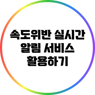 속도위반 실시간 알림 서비스 활용하기