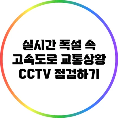 실시간 폭설 속 고속도로 교통상황 CCTV 점검하기