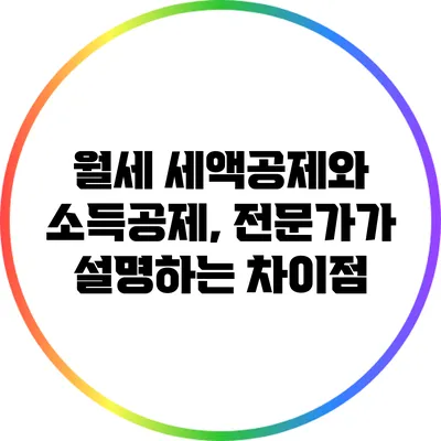 월세 세액공제와 소득공제, 전문가가 설명하는 차이점