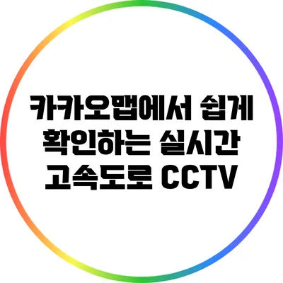 카카오맵에서 쉽게 확인하는 실시간 고속도로 CCTV
