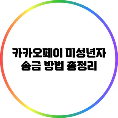 카카오페이 미성년자 송금 방법 총정리