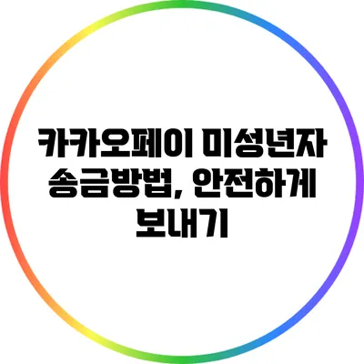카카오페이 미성년자 송금방법, 안전하게 보내기