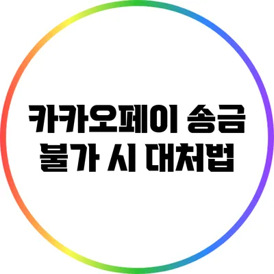 카카오페이 송금 불가 시 대처법