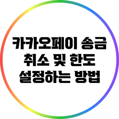 카카오페이 송금 취소 및 한도 설정하는 방법