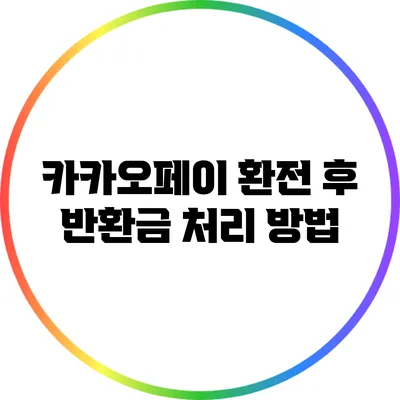 카카오페이 환전 후 반환금 처리 방법
