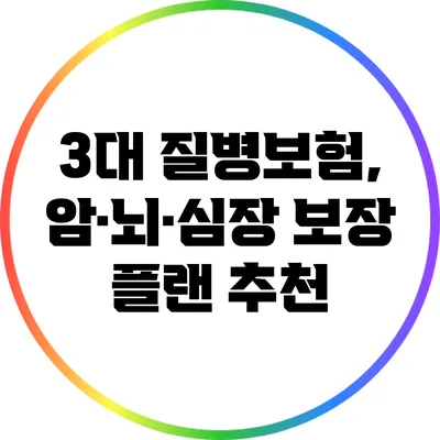 3대 질병보험, 암·뇌·심장 보장 플랜 추천