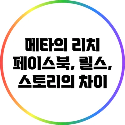 메타의 리치: 페이스북, 릴스, 스토리의 차이