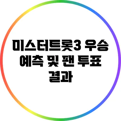 미스터트롯3 우승 예측 및 팬 투표 결과