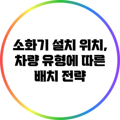 소화기 설치 위치, 차량 유형에 따른 배치 전략