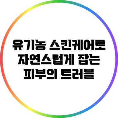 유기농 스킨케어로 자연스럽게 잡는 피부의 트러블