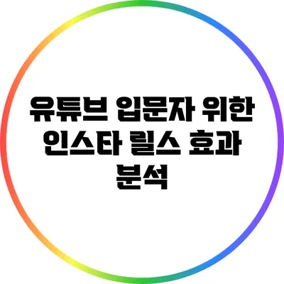 유튜브 입문자 위한 인스타 릴스 효과 분석