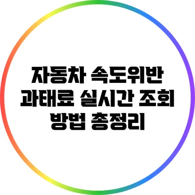 자동차 속도위반 과태료 실시간 조회 방법 총정리