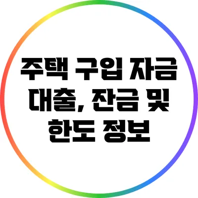 주택 구입 자금 대출, 잔금 및 한도 정보