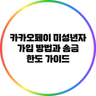 카카오페이 미성년자 가입 방법과 송금 한도 가이드