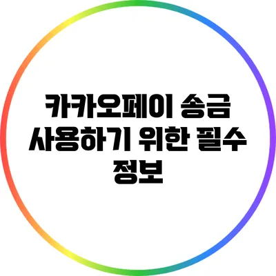 카카오페이 송금 사용하기 위한 필수 정보