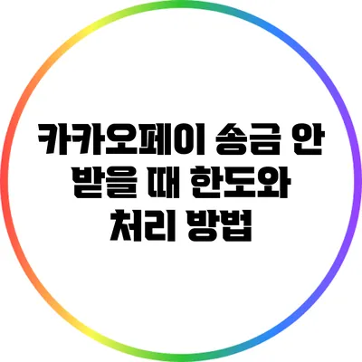 카카오페이 송금 안 받을 때 한도와 처리 방법