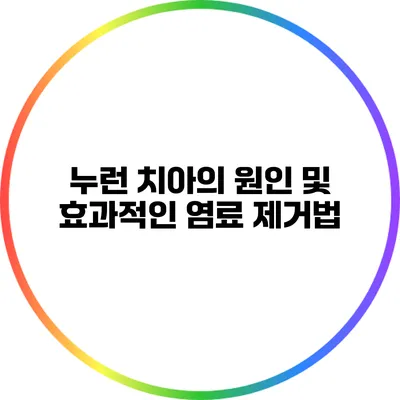 누런 치아의 원인 및 효과적인 염료 제거법