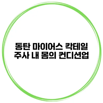 동탄 마이어스 칵테일 주사 내 몸의 컨디션업