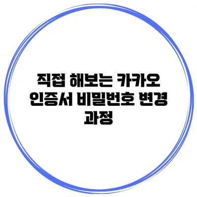직접 해보는 카카오 인증서 비밀번호 변경 과정