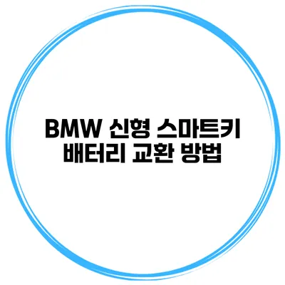 BMW 신형 스마트키 배터리 교환 방법
