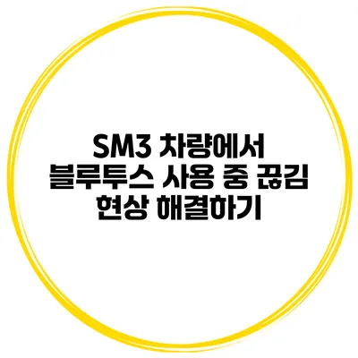 SM3 차량에서 블루투스 사용 중 끊김 현상 해결하기