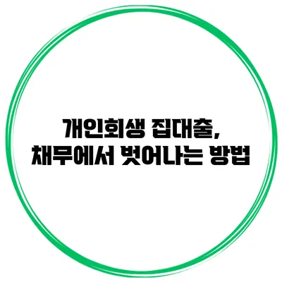개인회생 집대출, 채무에서 벗어나는 방법
