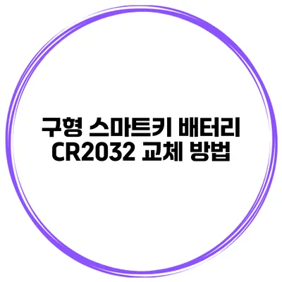 구형 스마트키 배터리 CR2032 교체 방법