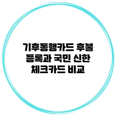기후동행카드 후불 등록과 국민 신한 체크카드 비교