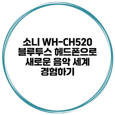 소니 WH-CH520 블루투스 헤드폰으로 새로운 음악 세계 경험하기