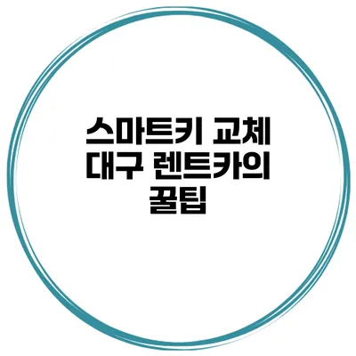 스마트키 교체 대구 렌트카의 꿀팁