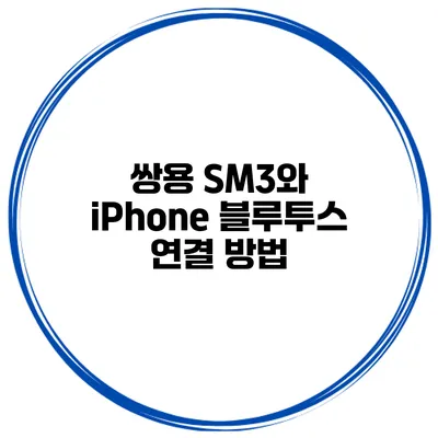 쌍용 SM3와 iPhone 블루투스 연결 방법